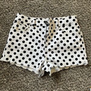 Victoria’s Secret High Rise polka dot shorts.